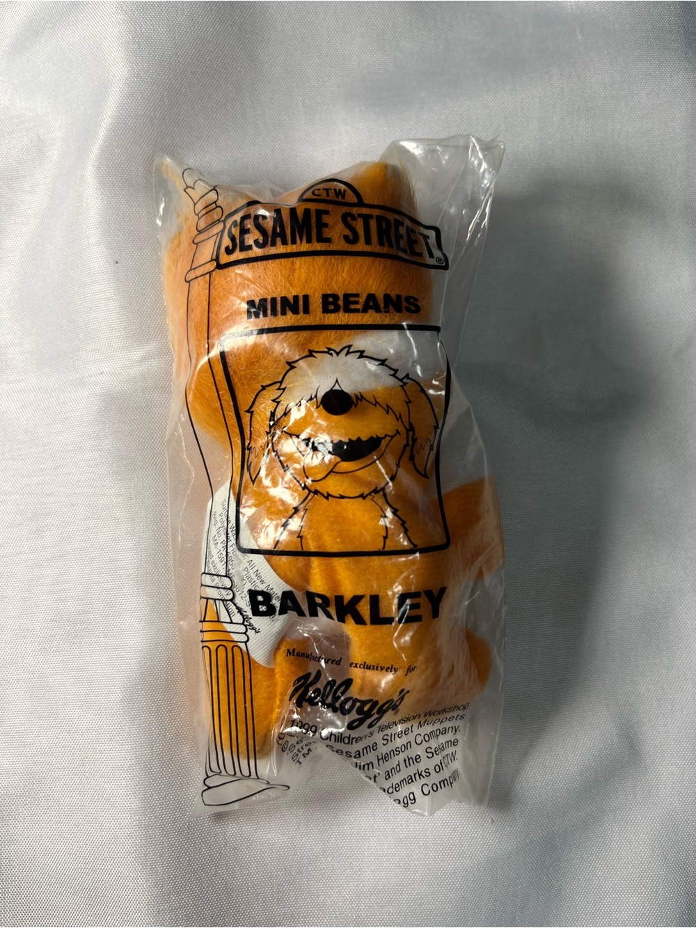 Vintage 1999 Kellogg’s Sesame Street Barkley Mini Bean‎ Plush New In Package